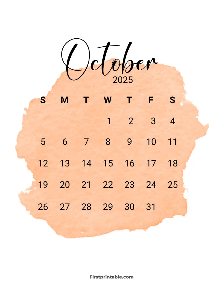 Printable October Calendar 2025 Template 11