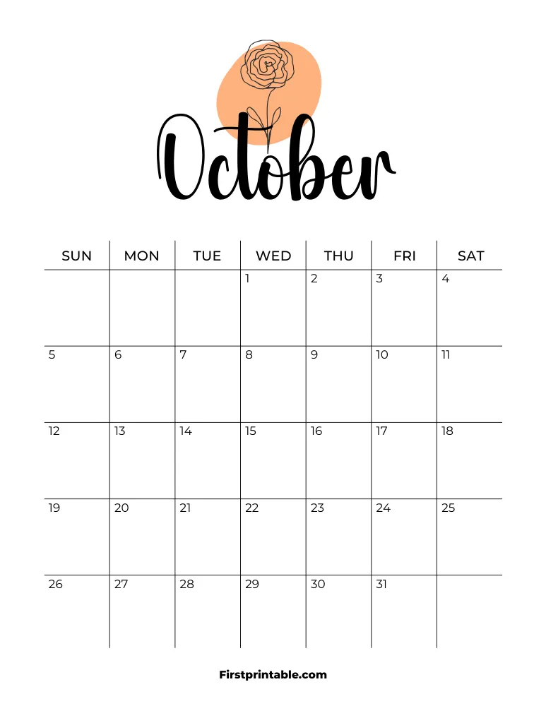 Printable October Calendar 2025 Template 14