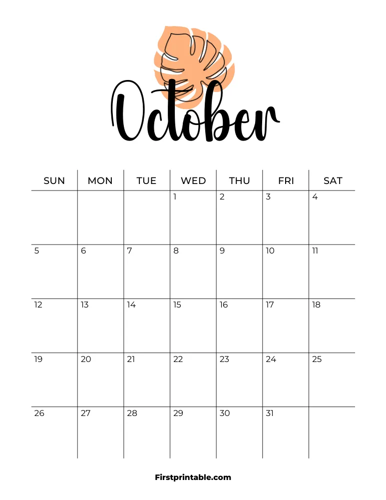 Printable October Calendar 2025 Template 16