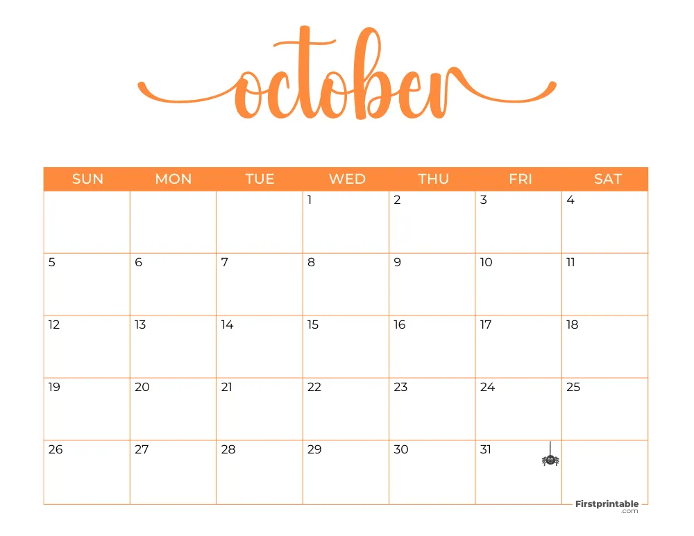 Printable October Calendar 2025 Template 21