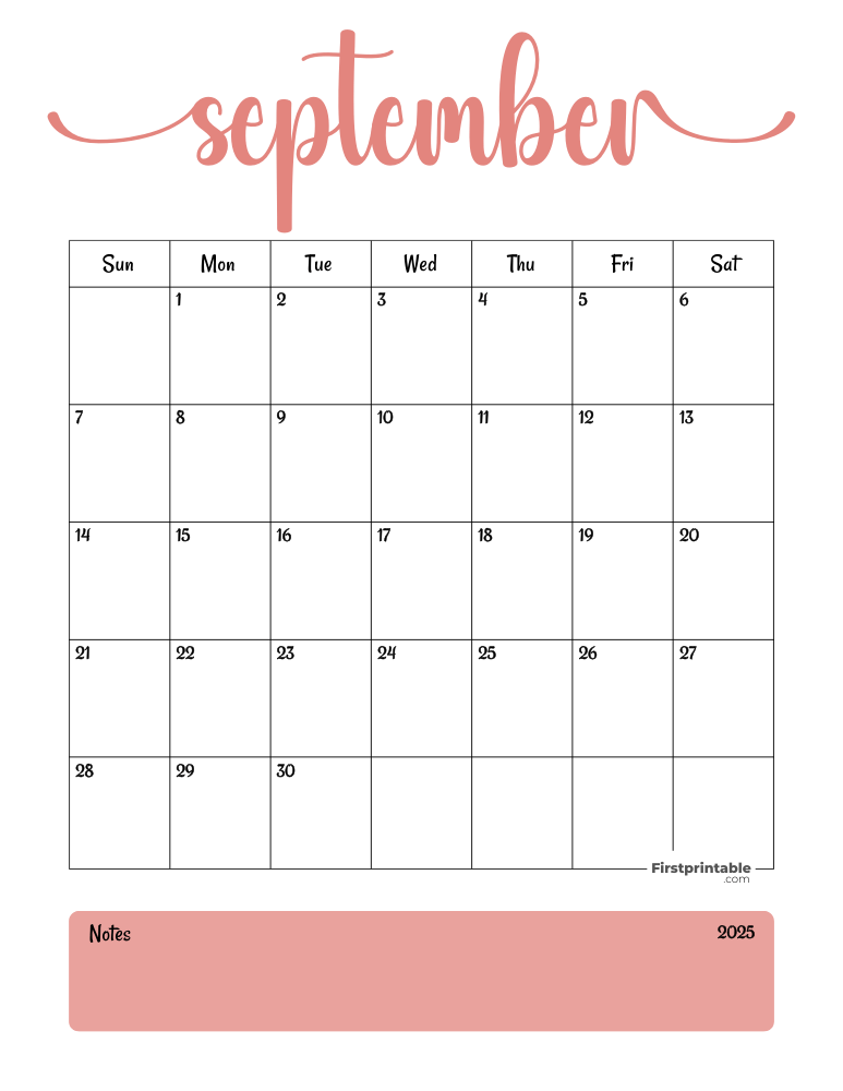 Printable September Calendar 2025 Template 04