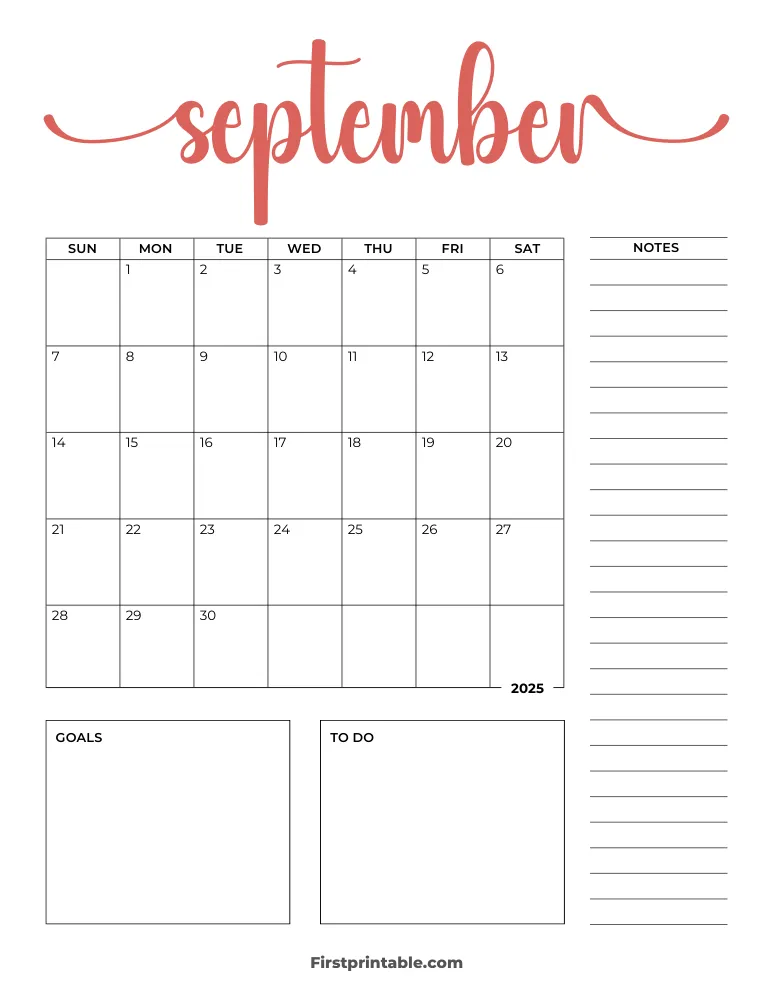 Printable September Calendar 2025 Template 15