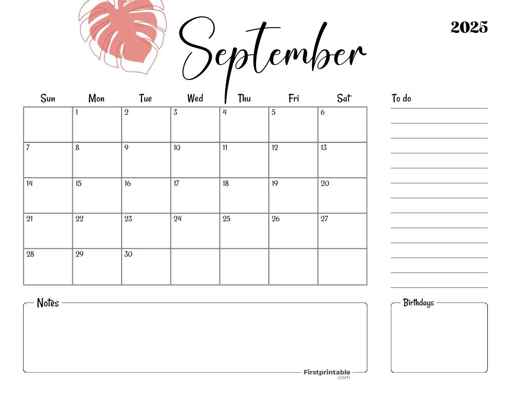 Printable September Calendar 2025 Template 18