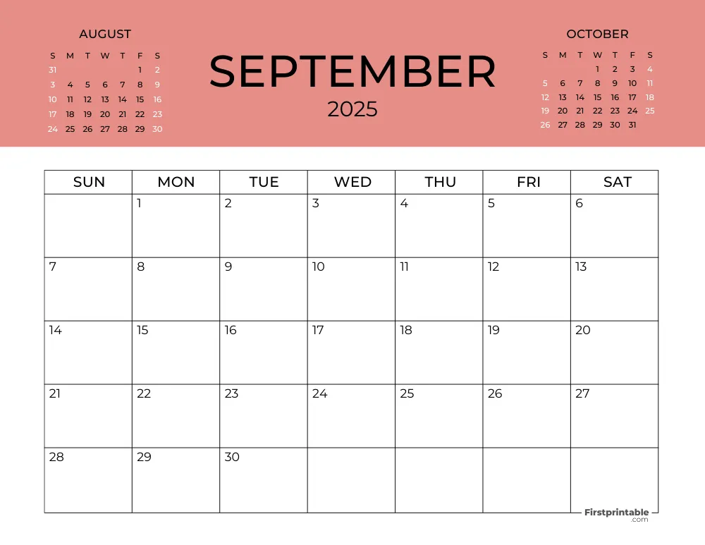 Printable September Calendar 2025 Template 27