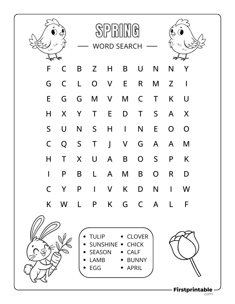 Spring Word Search - Easy 01