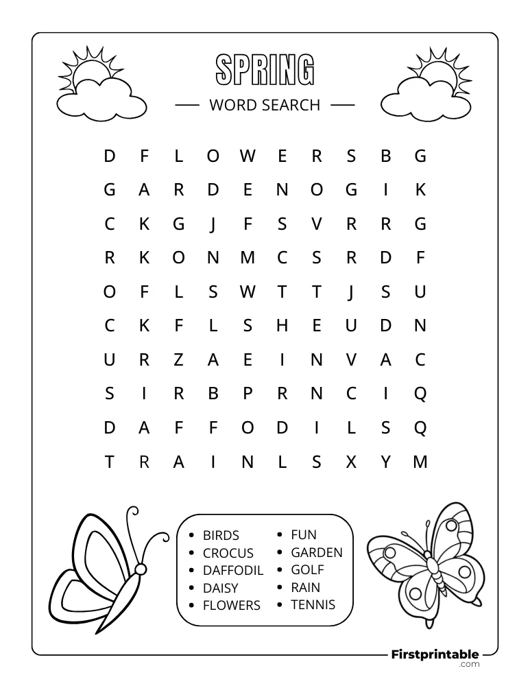 Spring Word Search - Easy 02