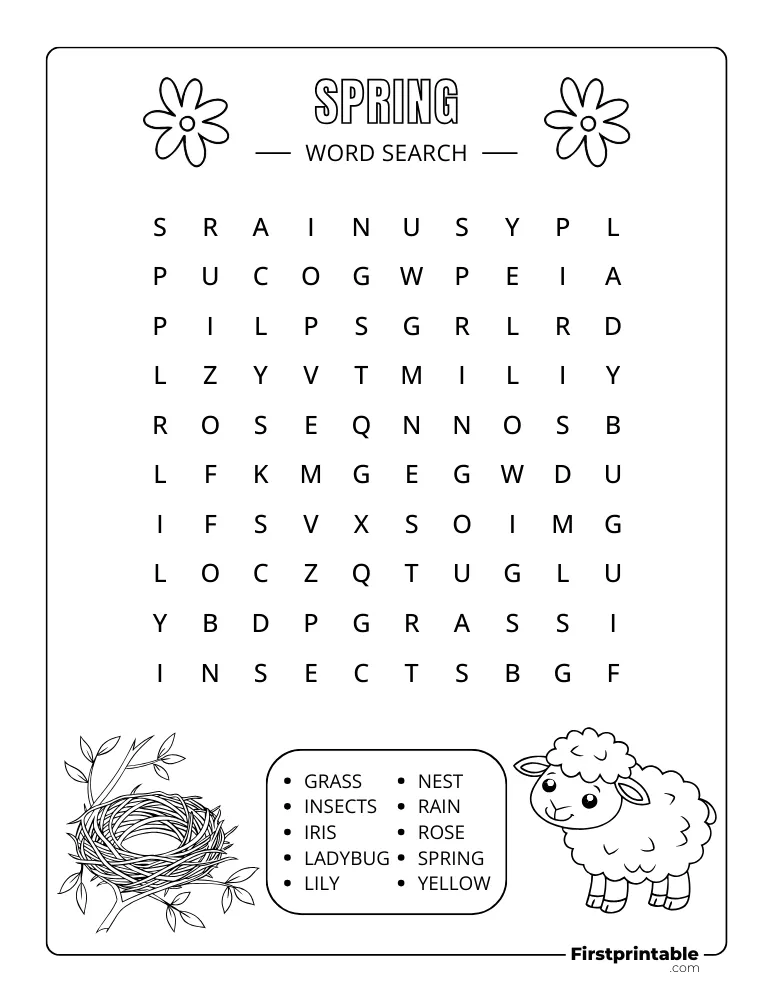 Spring Word Search - Easy 03