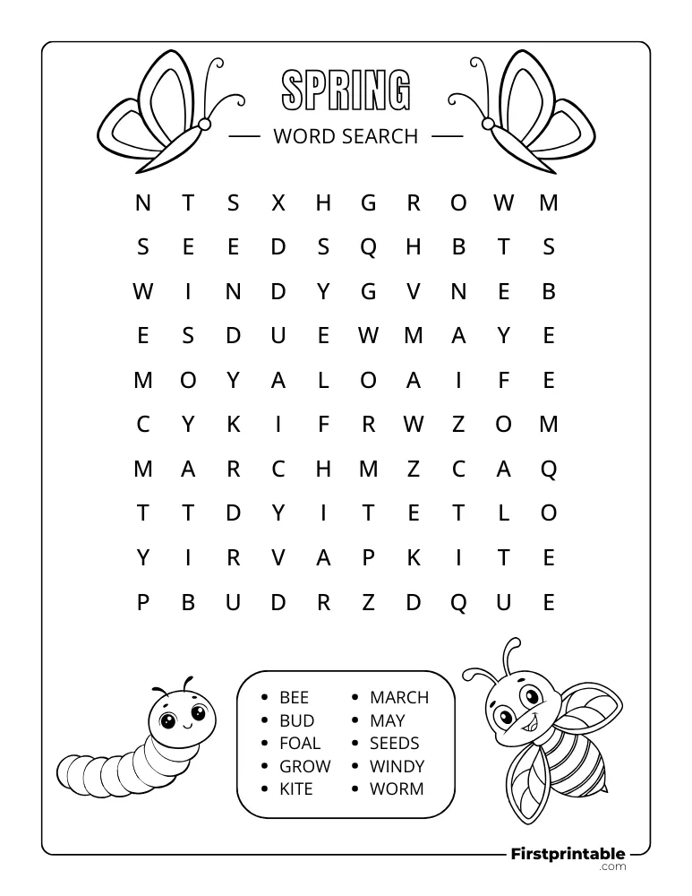 Spring Word Search - Easy 04