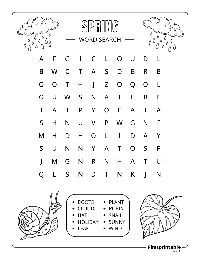 Spring Word Search - Easy 05