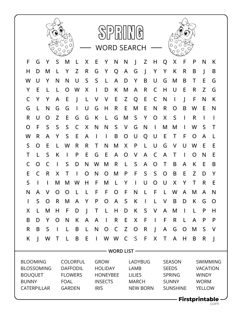 Spring Word Search - Hard 01