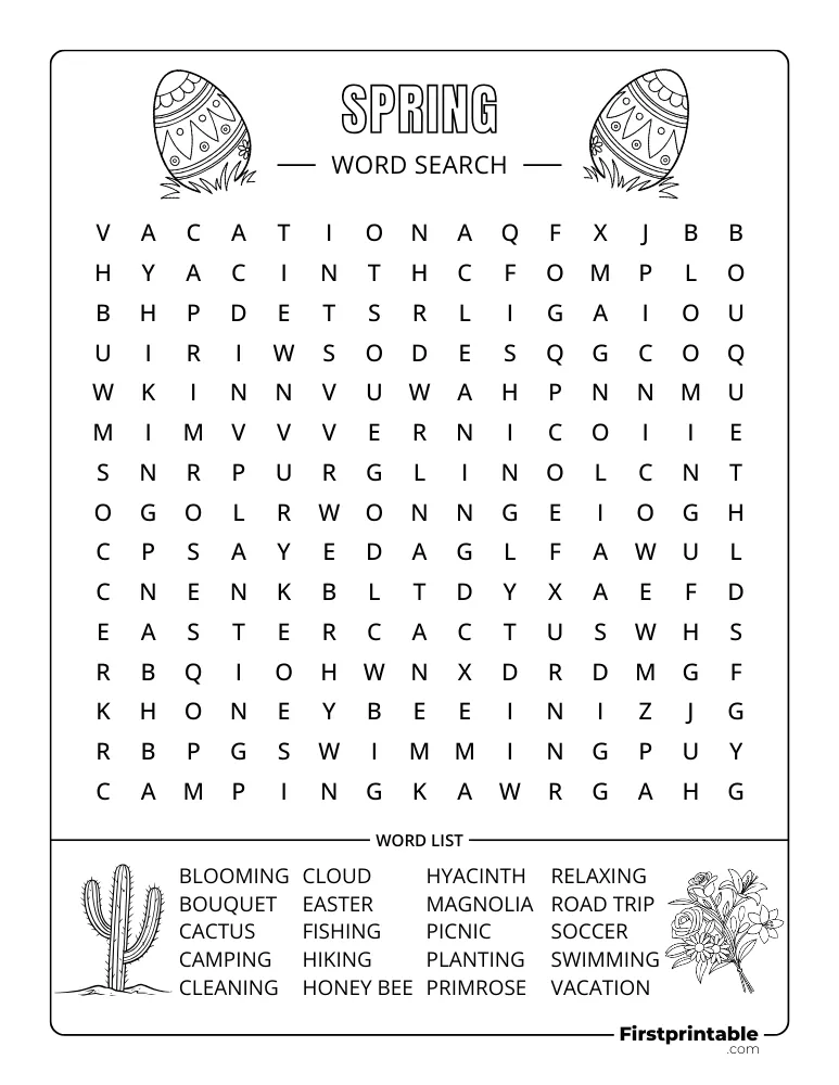 Spring Word Search - Medium 01