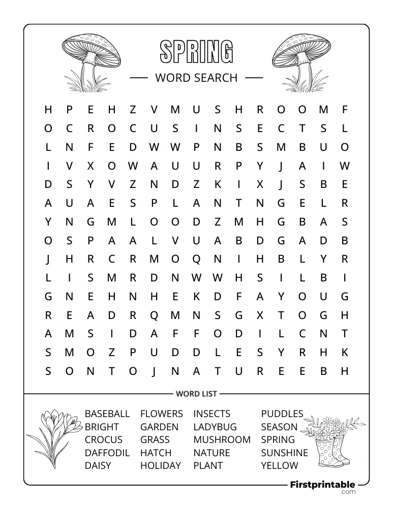 Spring Word Search - Medium 02