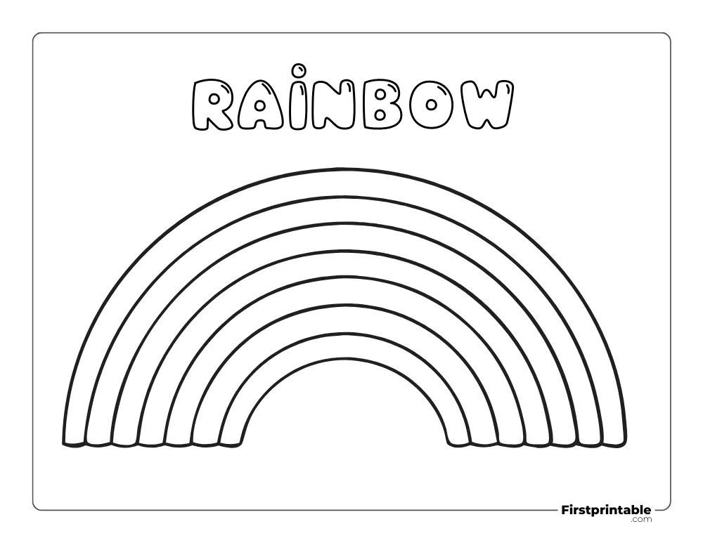 Color the Rainbow Template Outline