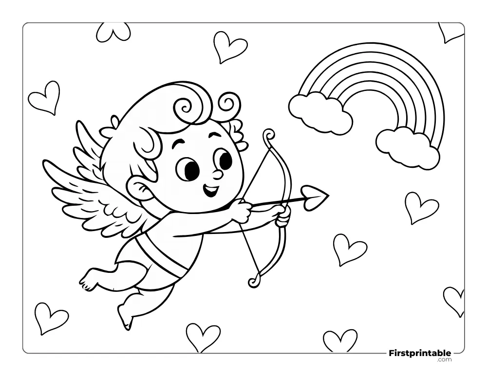 Baby Cupid with Arrow Coloring page