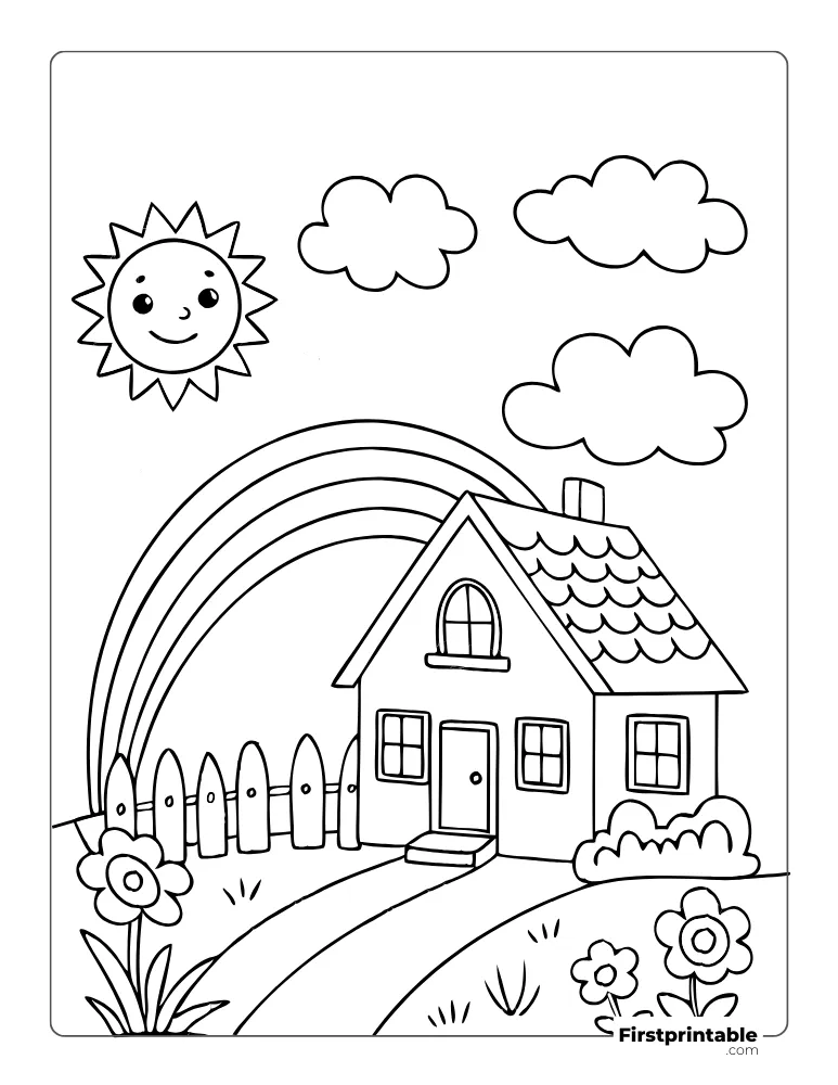 House in the Summer Coloring Page