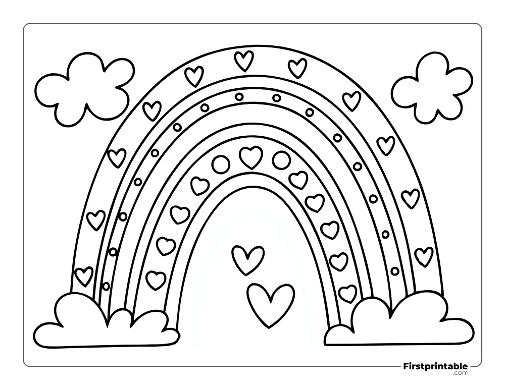 Rainbow for Valentine's Day to Color