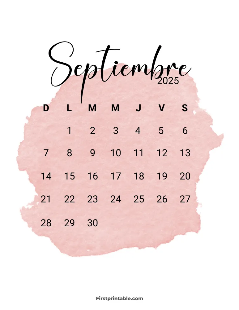 Spanish Printable September Calendar 2025 Template 33