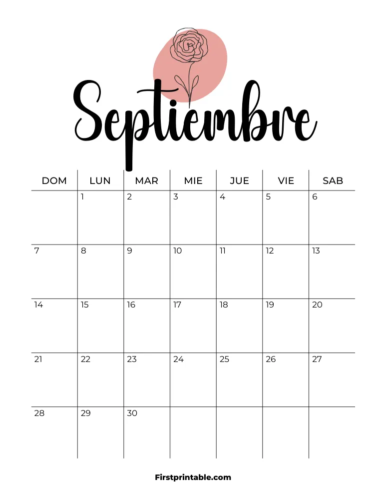 Spanish Printable September Calendar 2025 Template 37