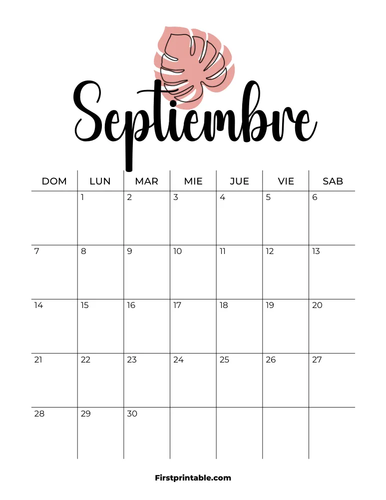 Spanish Printable September Calendar 2025 Template 38