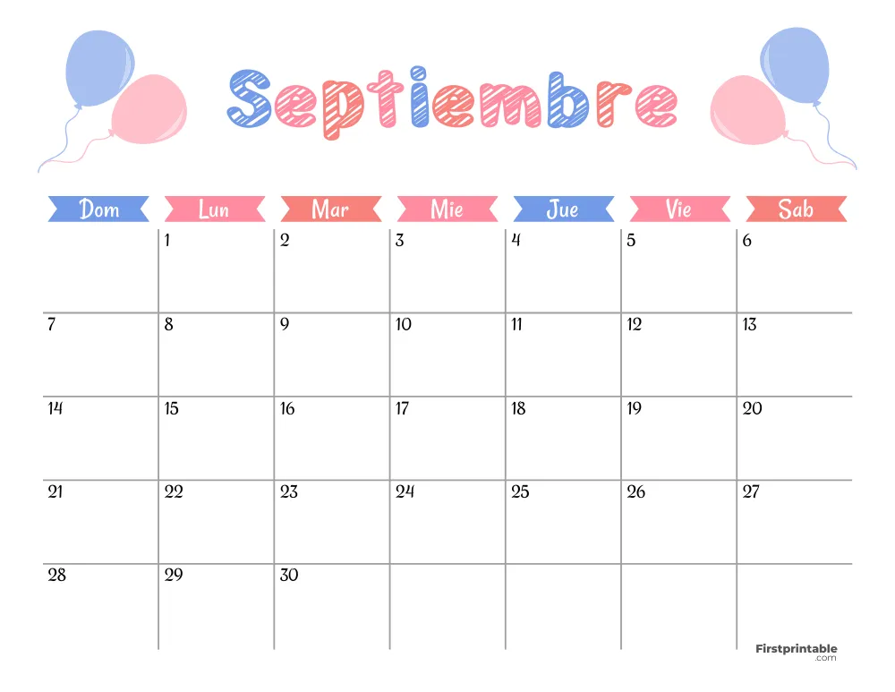 Spanish Printable September Calendar 2025 Template 48