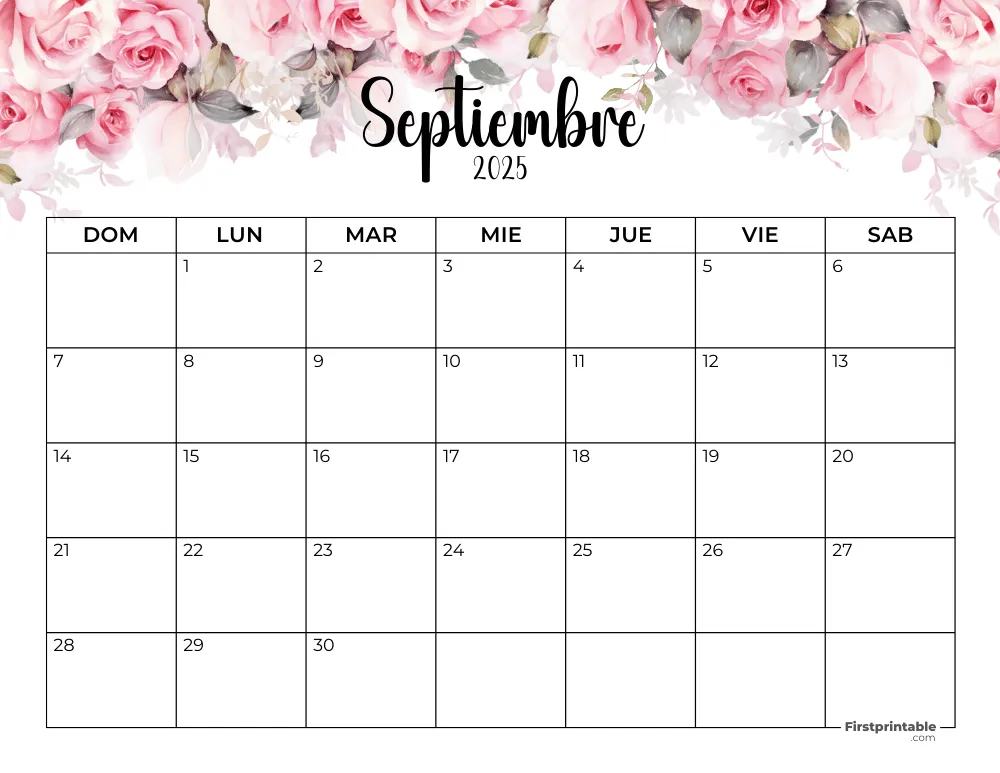 Spanish Printable September Calendar 2025 Template 49