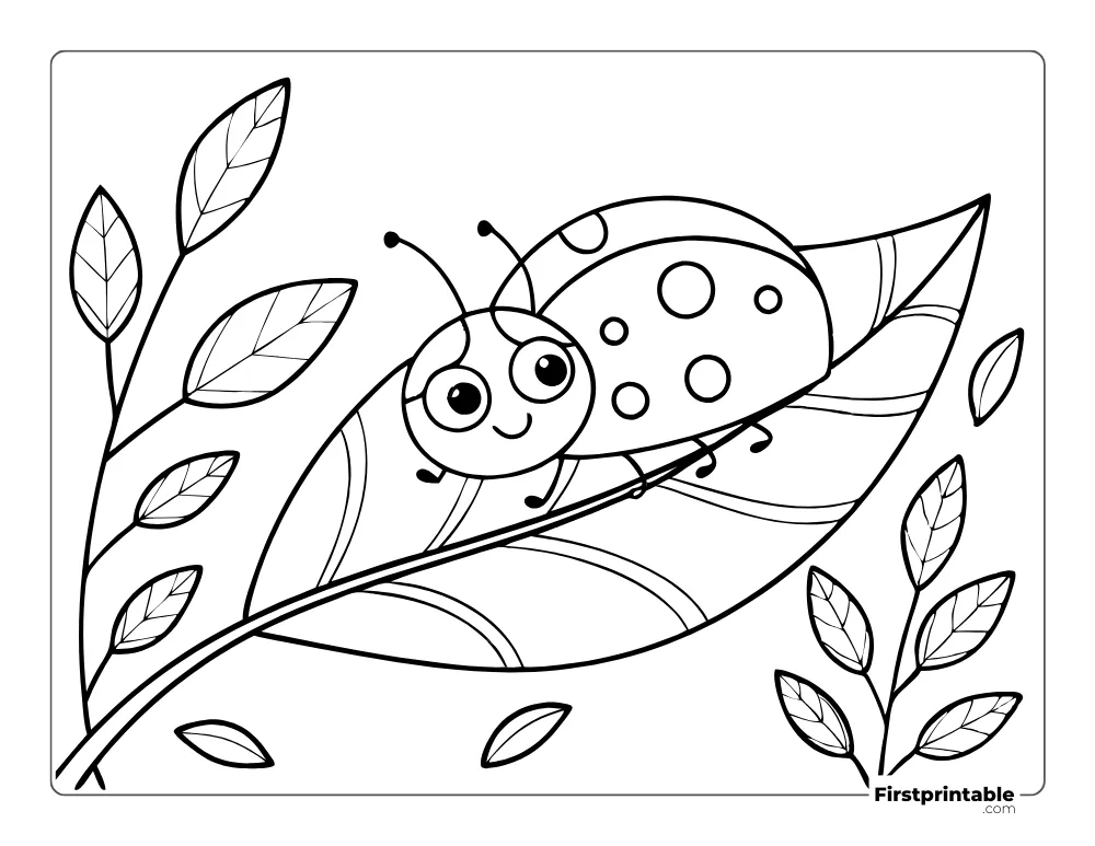 Cute Ladybug Coloring Sheet