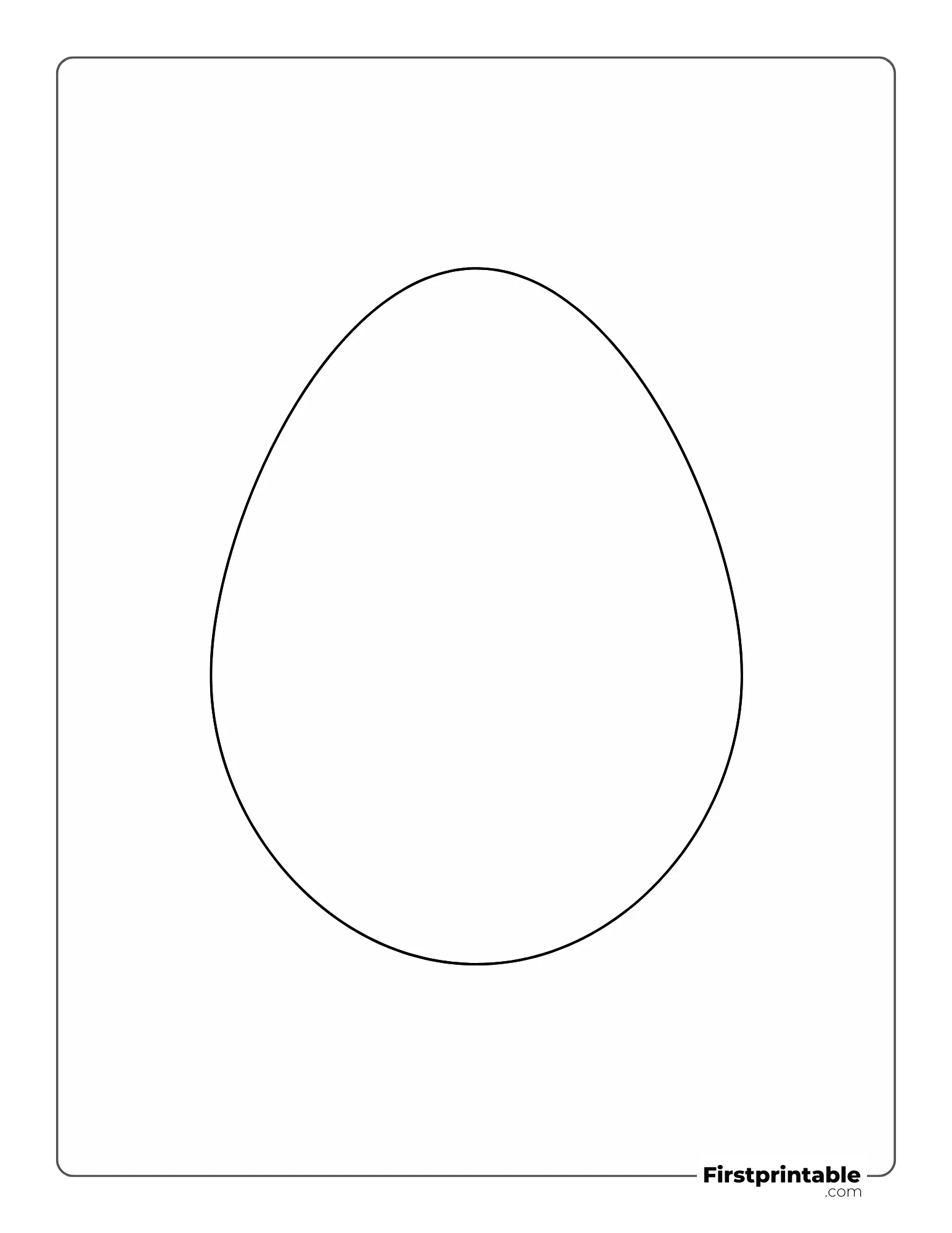 Easter Egg Template Large Outline