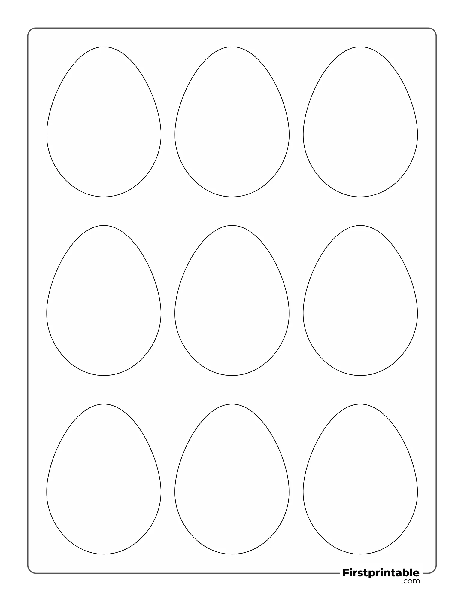 Easter Egg Template Small Outline