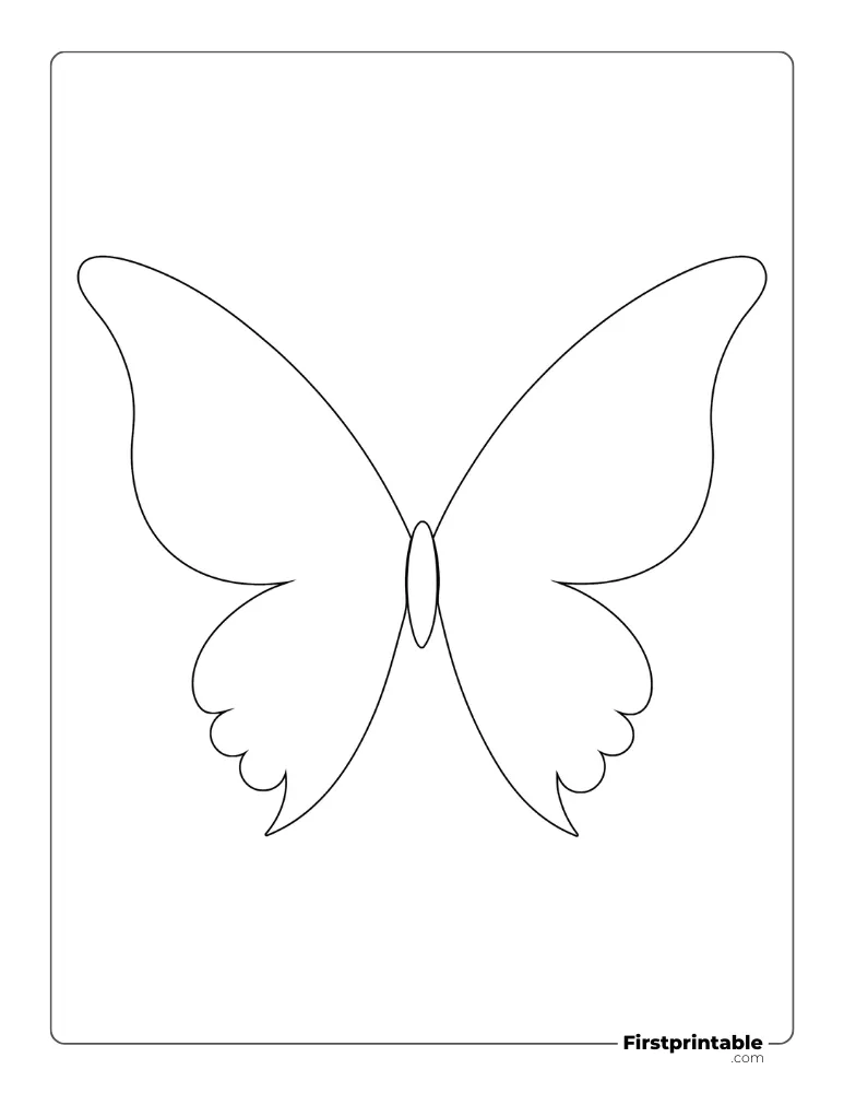 Butterfly Wings Template - Large Outline