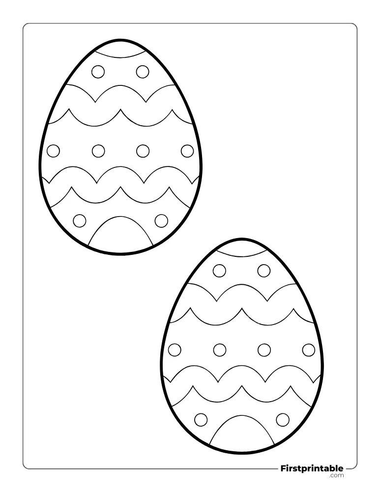 Cute Easter Egg Template - Large Outline