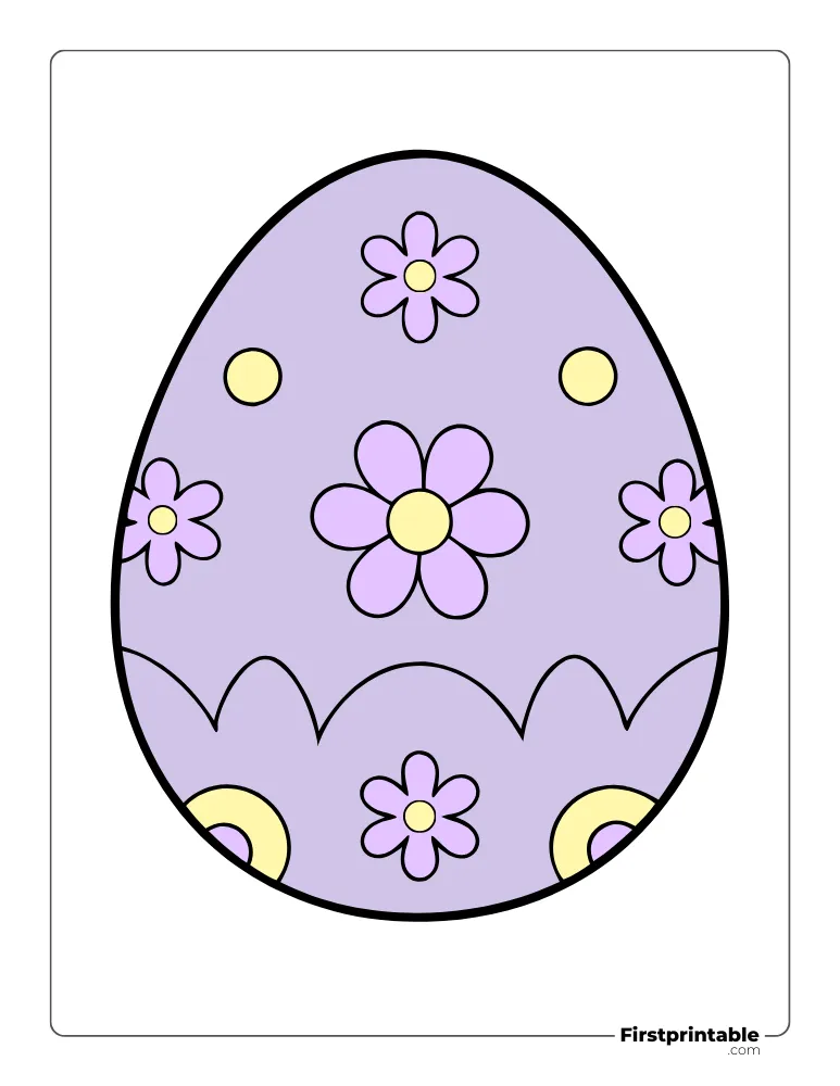 Broken Easter Egg Template - Full Page Colored