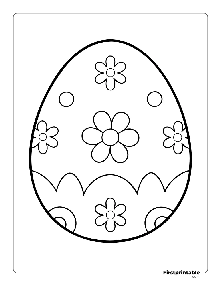 Broken Easter Egg Template - Full Page Outline