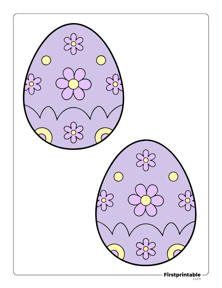 Broken Easter Egg Template - Large Colored