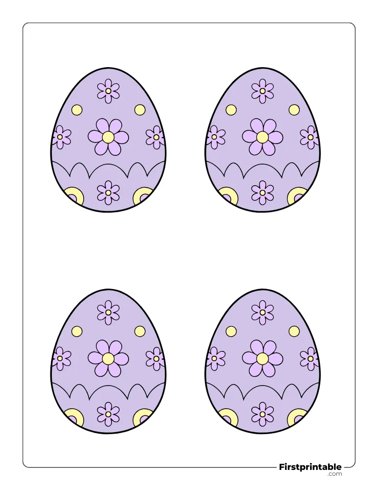 Broken Easter Egg Template - Medium Colored