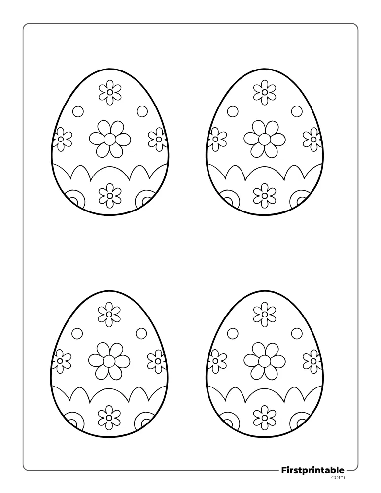 Broken Easter Egg Template - Medium Outline