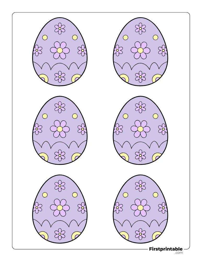 Broken Easter Egg Template - Small Colored