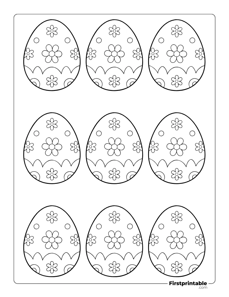 Broken Easter Egg Template - XS Outline