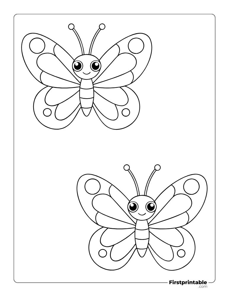 Detailed Butterfly Template - Medium Outline