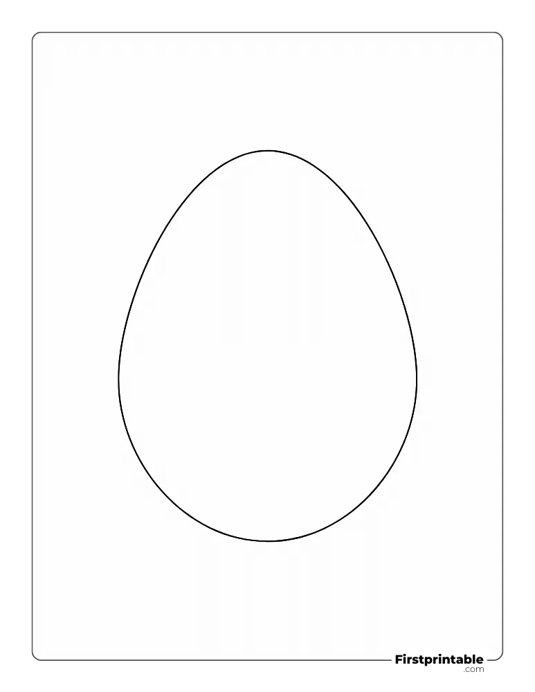 Easter Egg Template - Full Page Outline