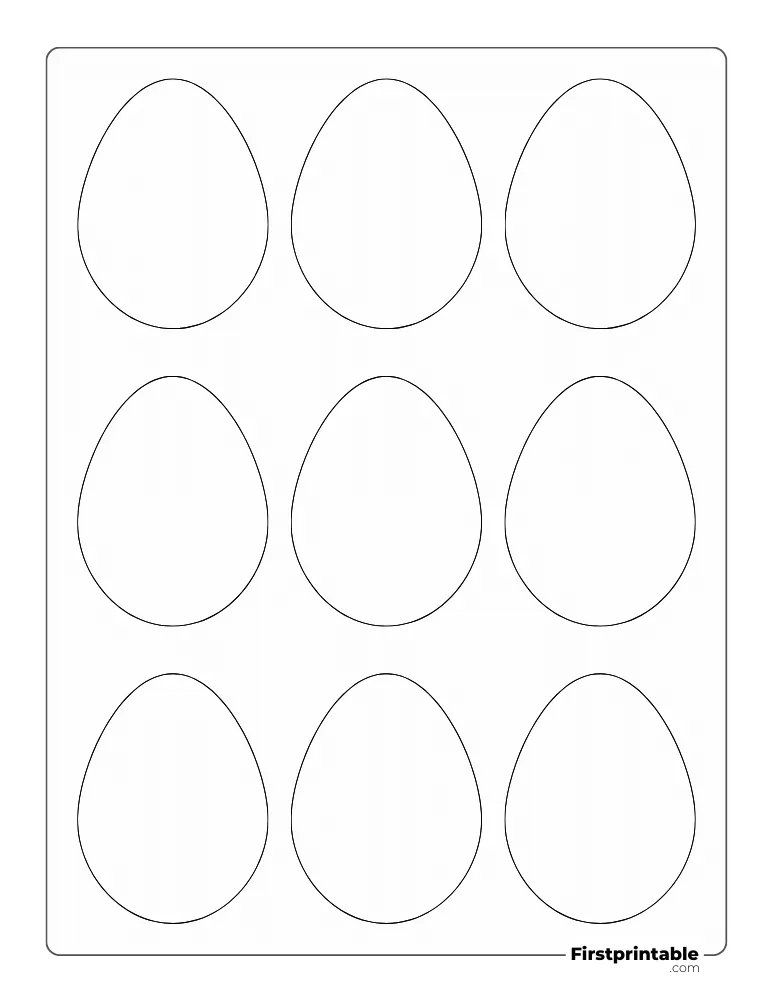 Easter Egg Template - XS Outline