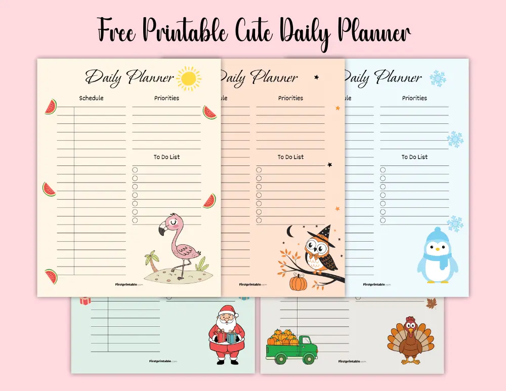 Free Printable Cute Daily Planner Template