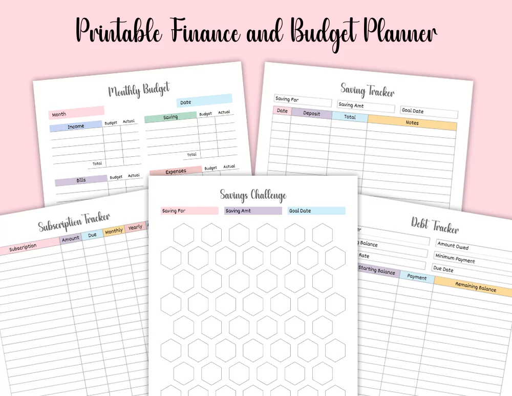 Free Printable Finance and Budget Planner