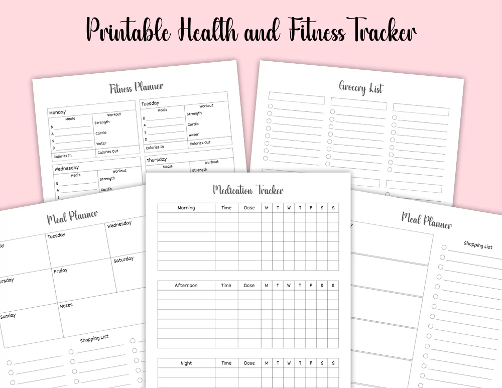 Free Printable Health and Fitness Tracker