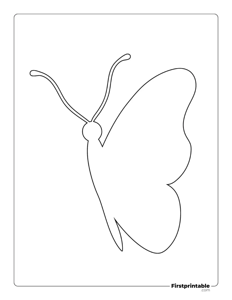 Half View Butterfly Template - Large Outline