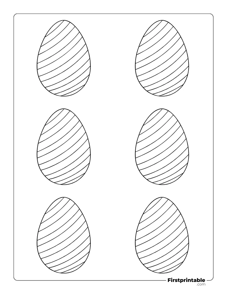 Lined Patterned Easter Egg Template - Small Outline