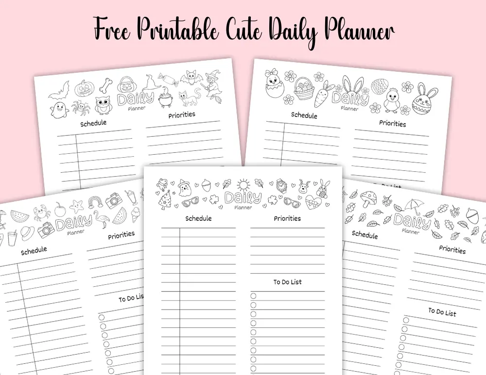 Printable Cute Daily Planner Template