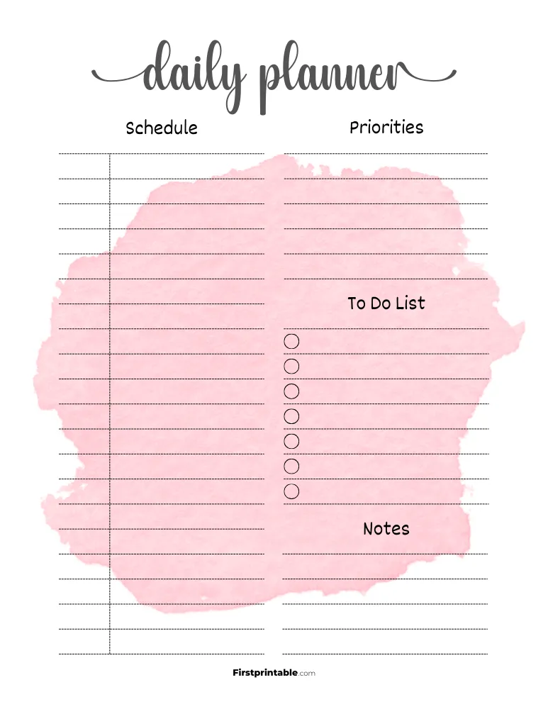 Printable Daily Planner Template 07