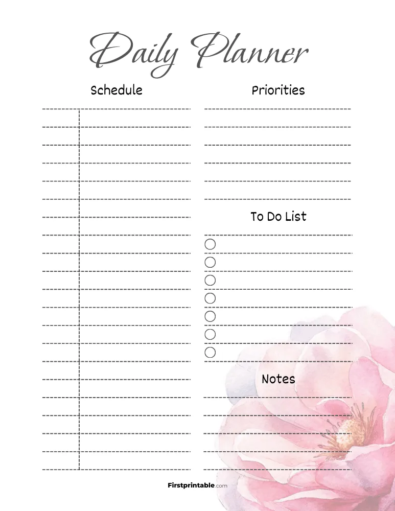 Printable Daily Planner Template 08