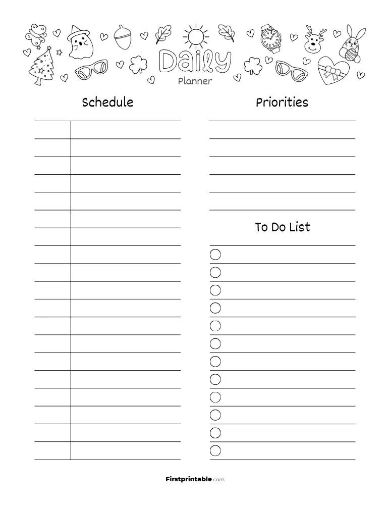 Printable Daily Planner Template 17