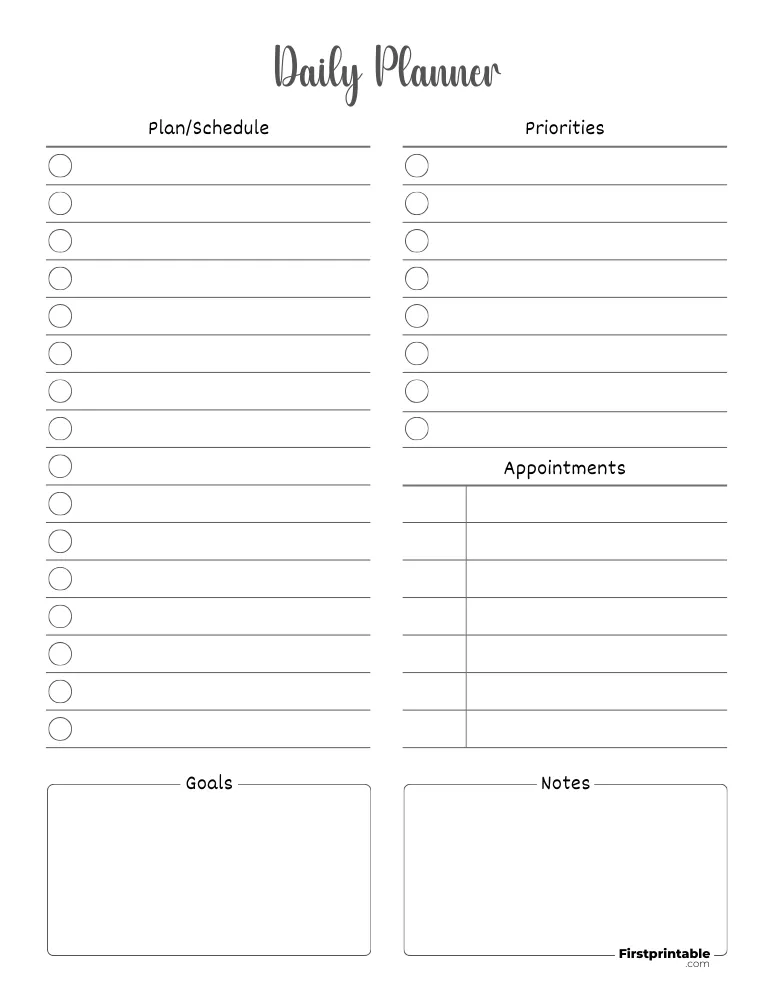 Printable Daily Planner Template 19